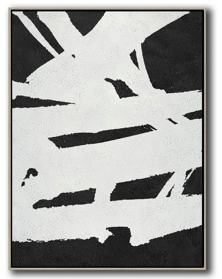 Extra Large Textured Painting On Canvas,Black And White Minimal Painting On Canvas,Huge Abstract Canvas Art #J1R5